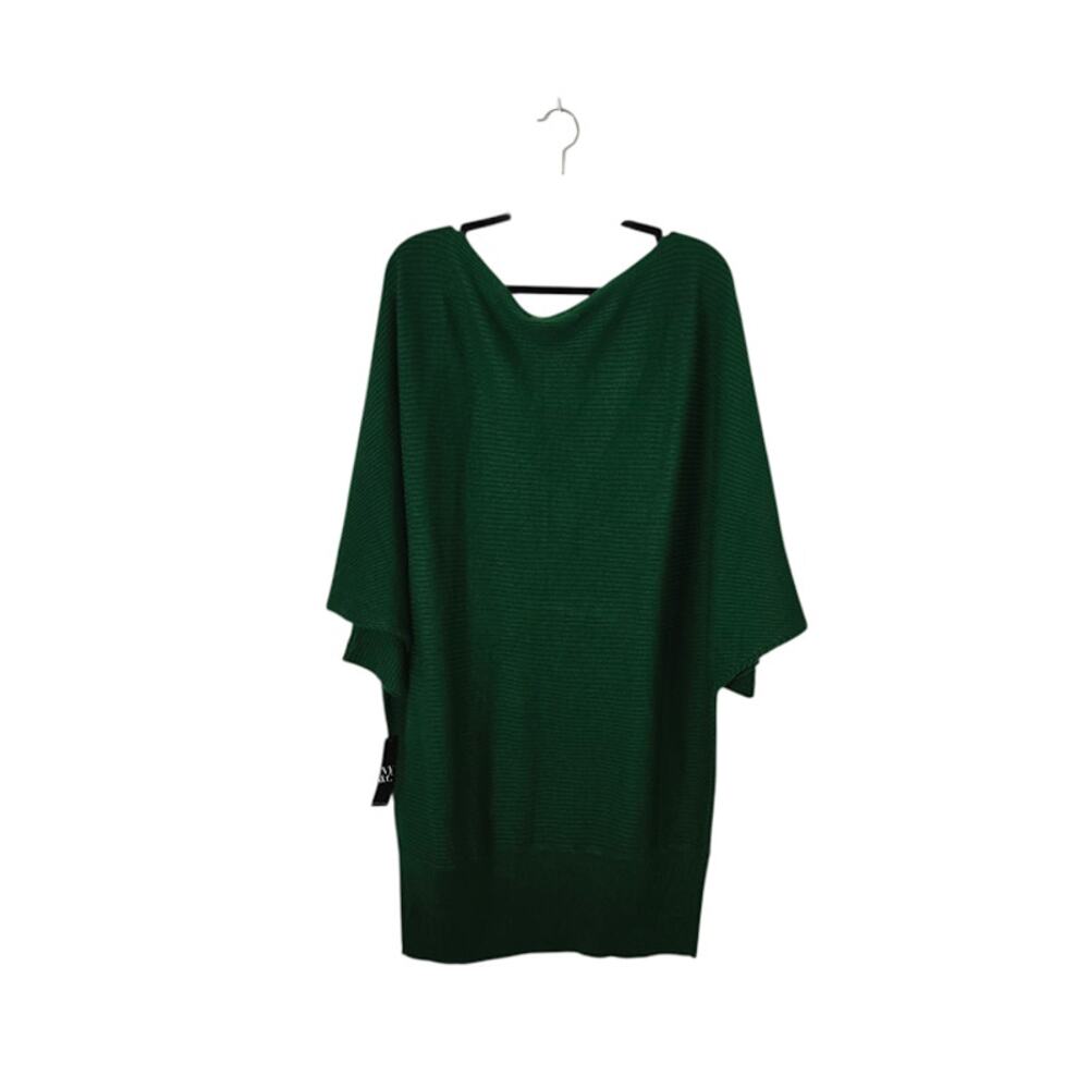 New York & Co Womens NWT Tunic Sweater Size Large Green Bat Wing Preppy - Picture 2 of 12